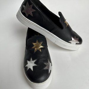 Sam Edelman Star Slip On Sneakers, Metallic Gold Silver Black, Size: 9, New!
